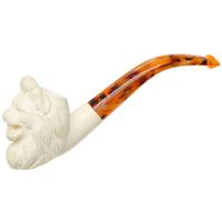 AKB Meerschaum Carved Lion (with Case and Tamper)