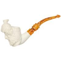 AKB Meerschaum Carved Laughing Bacchus (with Case and Tamper)