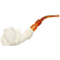 AKB Meerschaum Carved Dragon Claw Holding Vase (with Case and Tamper)