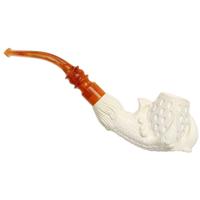 AKB Meerschaum Carved Dragon Claw Holding Vase (with Case and Tamper)