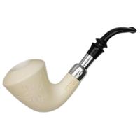 AKB Meerschaum Spot Carved Bent Dublin with Silver (Koc) (with Case and Tamper)