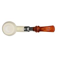 AKB Meerschaum Spot Carved Rhodesian with Silver (Koc) (with Case and Tamper)