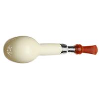 AKB Meerschaum Spot Carved Billiard with Silver (Koc) (with Case and Tamper)