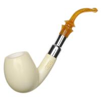 AKB Meerschaum Smooth Bent Billiard with Silver (Koc) (with Case and Tamper)