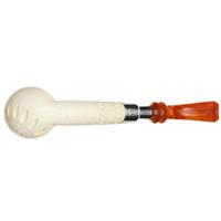AKB Meerschaum Lattice Bent Egg with Silver (Koc) (with Case and Tamper)