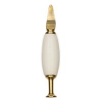 AKB Meerschaum Carved Floral Bent Billiard with Silver (Koc) (with Case and Tamper)