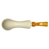 AKB Meerschaum Smooth Bent Dublin Reverse Calabash with Silver (Koc) (with Case and Tamper)