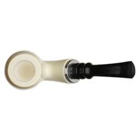 AKB Meerschaum Smooth Bent Billiard Reverse Calabash with Silver (Koc) (with Case and Tamper)