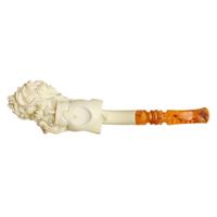 AKB Meerschaum Carved Bearded Man (Koc) (with Case and Tamper)