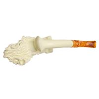 AKB Meerschaum Carved Bearded Man (Koc) (with Case and Tamper)