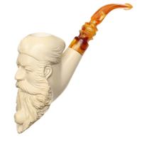 AKB Meerschaum Carved Smoking Man with Nightcap (with Case and Tamper)