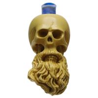 AKB Meerschaum Carved Bearded Skull (A. Cevik) (with Case)