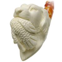 AKB Meerschaum Carved Dog and Bird (with Case)