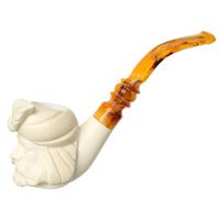 AKB Meerschaum Carved Bearded Man in Hat (with Case)
