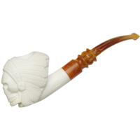 AKB Meerschaum Carved Native American Skull (Ali) (with Case)