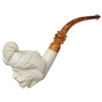 AKB Meerschaum Carved Bearded Man in Hat (with Case)
