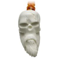AKB Meerschaum Carved Bearded Skull (Ali) (with Case)