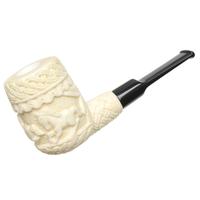 AKB Meerschaum Carved Floral and Horses Billiard (Mcinar) (with Case)