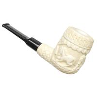 AKB Meerschaum Carved Floral and Horses Billiard (Mcinar) (with Case)