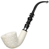 AKB Meerschaum Lattice Bent Dublin Churchwarden with Silver (Tekin) (with Case)