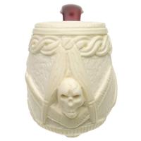 AKB Meerschaum Carved Bent Billiard with Skull (Ali) (with Case)