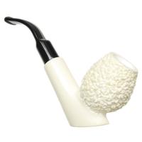 AKB Meerschaum Partially Rusticated Bent Egg Sitter (Tekin) (with Case)