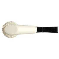 AKB Meerschaum Partially Rusticated Bent Egg Sitter (Tekin) (with Case)