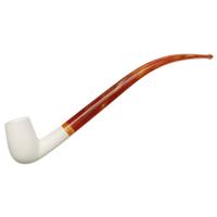 AKB Meerschaum Smooth Bent Billiard Churchwarden (with Case)