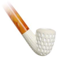 AKB Meerschaum Lattice Bent Dublin Churchwarden (with Case)