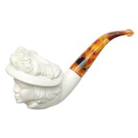 AKB Meerschaum Carved Lady in Hat (with Case)