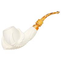 AKB Meerschaum Carved Claw Holding Egg (Selver) (with Case)