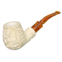 AKB Meerschaum Carved US Air Force Bent Billiard (Yusuf) (with Case)