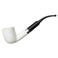 AKB Meerschaum Smooth Bent Billiard with Silver (with Case)