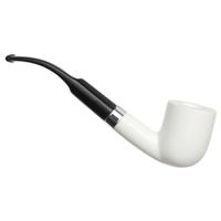 AKB Meerschaum Smooth Bent Billiard with Silver (with Case)
