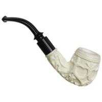 AKB Meerschaum Carved Floral Bent Billiard (Seyda) (with Case)