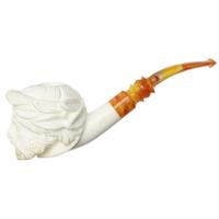 AKB Meerschaum Carved Bearded Man (Ali) (with Case)