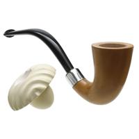 AKB Meerschaum Carved Calabash with Silver (with Pocket Case)