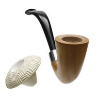 AKB Meerschaum Carved Calabash with Silver (with Pocket Case)