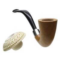 AKB Meerschaum Carved Calabash with Silver (with Pocket Case)