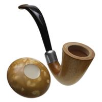 AKB Meerschaum Smooth Calabash with Silver (with Pocket Case)