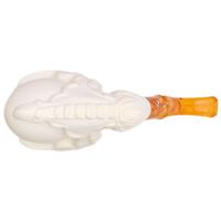 AKB Meerschaum Carved Claw Holding Egg (with Case)