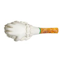 AKB Meerschaum Carved Hand Holding Eagle Head (Adnan) (with Case)