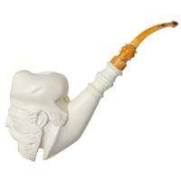 AKB Meerschaum Carved Bearded Man (with Case)