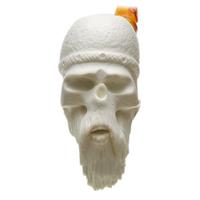 AKB Meerschaum Carved Bearded Skull (with Case)