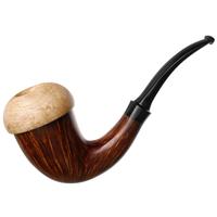 Scott Thile Smooth Calabash with Bocote, Zebrawood, and Maple (491) (with Tamper and Stand)