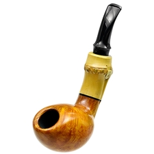 Tsuge Ikebana Smooth Bent Egg with Bamboo (Kikuchi) (F) (125)