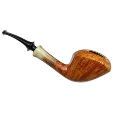 Tsuge Ikebana Smooth Bent Dublin with Horn (Kikuchi) (F) (124)