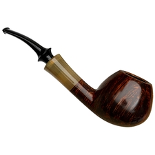 Tsuge Ikebana Smooth Bent Brandy with Horn (Kikuchi) (F) (025) (2018)