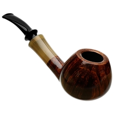 Tsuge Ikebana Smooth Bent Brandy with Horn (Kikuchi) (F) (025) (2018)