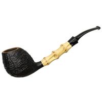 Tsuge Ikebana Sandblasted Bent Egg with Bamboo (Kikuchi) (F) (040) (21)